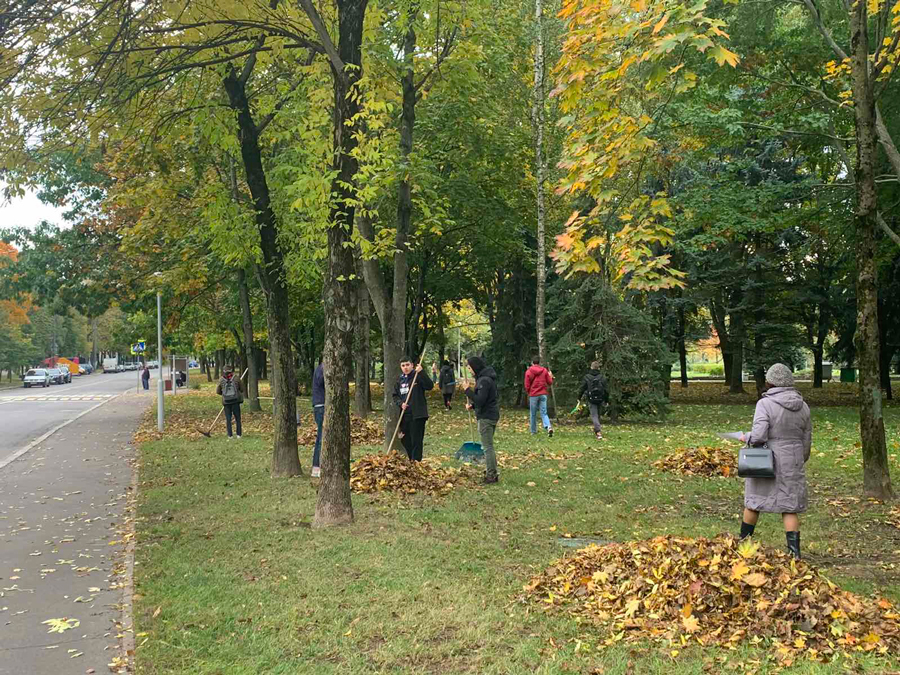 2 октября 2021 года на бульваре Пулихова был проведен субботник по уборке озеленённых территорий от опавшей листвы